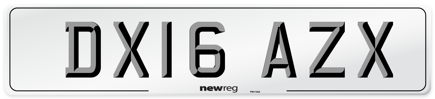 DX16 AZX Number Plate from New Reg